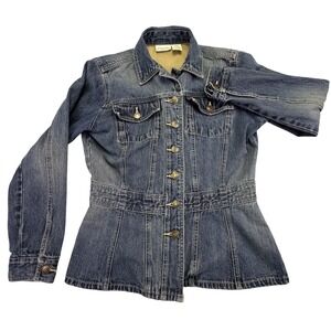 St. John's Bay Denim Jacket‎ Women's Petite Small Blue Jean Jacket Fitted